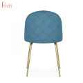 Europe Modern Design Furniture Gold Finish Velvet Restaurant Chair Stainless Steel Dinning Chair